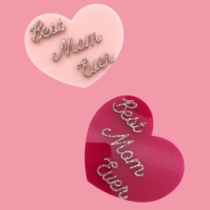 Best MOM Ever Heart Charm