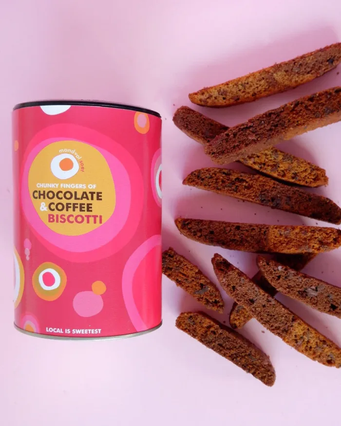 Four Kinds of Chocolate & Coffee Biscotti Gift Tube